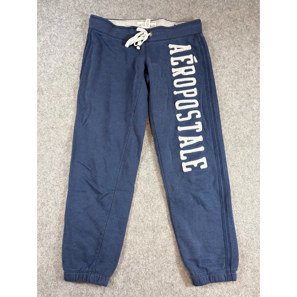 Vintage Aeropostale Jogger Pants Mens Small Blue Drawstring Performance Y2K